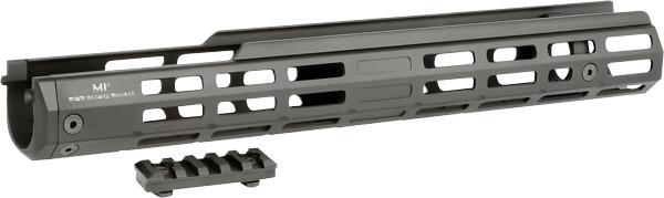 Black M-LOK rifle handguard with rail section