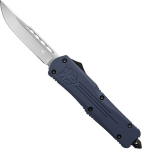 Tactical folding knife with blue handle