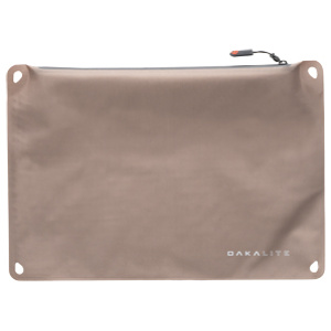 Brown Dakalite waterproof document pouch with zipper.