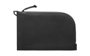 Black zippered pouch with small carrying handle