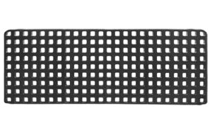 Black rectangular rubber mat with grid pattern