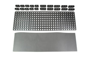 Perforated metal sheet with solid backing plate