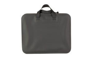 Minimalist gray laptop briefcase with top handles