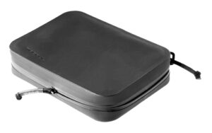 Black hard-shell zippered carrying case