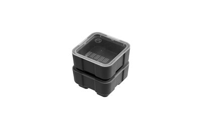 Black stackable storage containers with lids