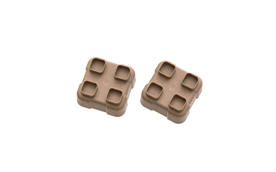 Two brown interlocking plastic pieces isolated.