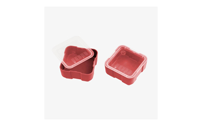 Red silicone heart-shaped baking molds