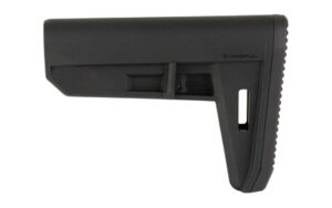 Black adjustable rifle buttstock side view