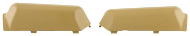 Tan armrest covers for vehicles, separated view.