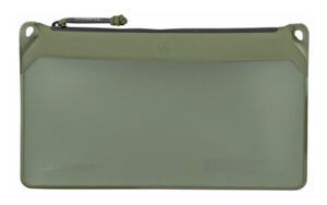 Olive green silicone zip pouch with black zipper