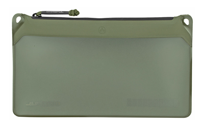 Olive green silicone zip pouch with black zipper