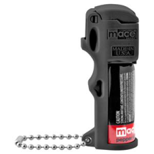 Black pepper spray with chain keychain