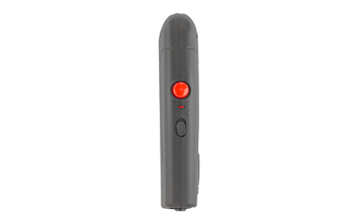 Gray handheld device with red button