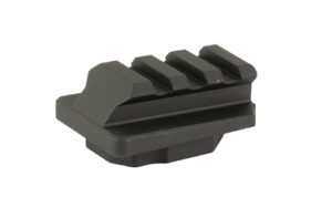 Black metal mounting rail adapter