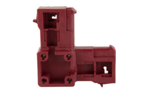 Red plastic electrical connector housing component