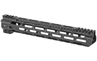 Black tactical rifle handguard with rail system