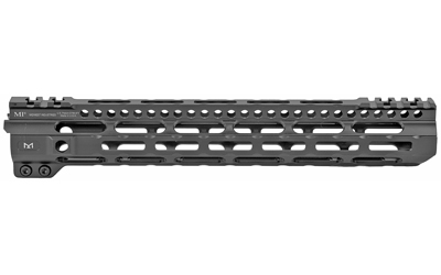 Black M-LOK rifle handguard on white background