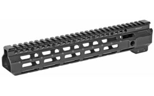 Black rifle handguard with Picatinny top rail