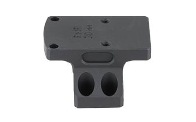 Black metal mounting bracket with holes.