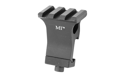 Black metal rail mount adapter with grooves
