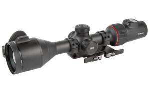 Black rifle scope with mounting bracket