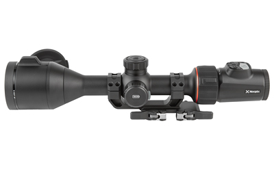 Black rifle scope isolated on white background