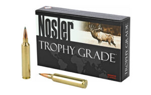 Nosler Trophy Grade ammunition box and cartridges