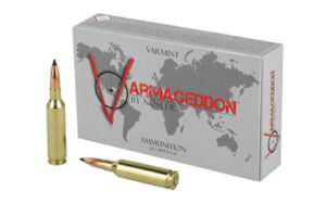 Nosler Armageddon ammunition box with rifle cartridges