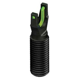 Black threaded hunting arrow nock with green insert.