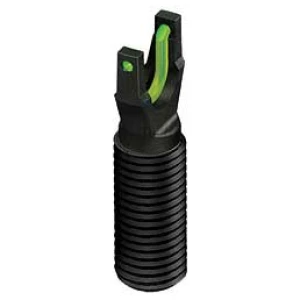 Black threaded hunting arrow nock with green insert.