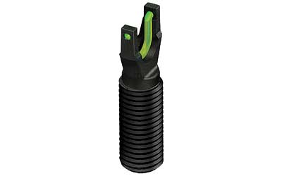 Black threaded hunting arrow nock with green insert.