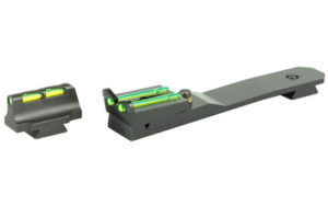 Fiber optic front and rear gun sights