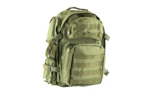 Green tactical backpack with multiple compartments
