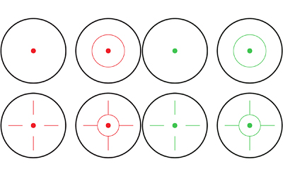 Targets showing accuracy and precision variations