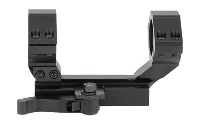 Black cantilever rifle scope mount with rings