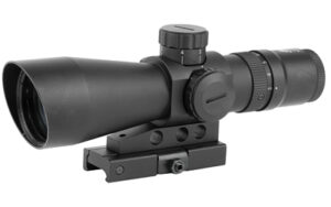 Black rifle scope with mounting bracket