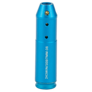 Blue metal bore sight for gun calibration