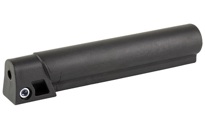 Black cylindrical rifle buffer tube