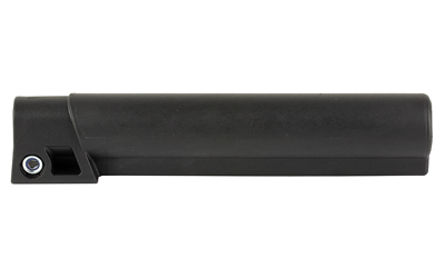 Black cylindrical bike seatpost, side view