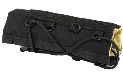 Black tactical stock pouch with elastic cord lacing