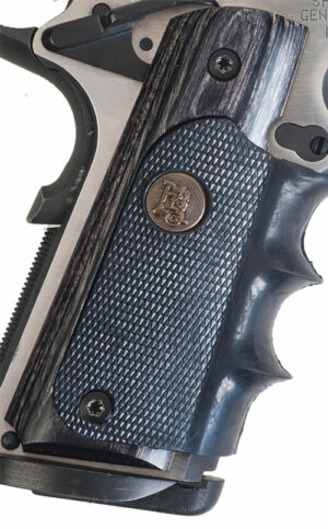 PACHMAYR LAMINATED WOOD GRIPS - 1911 CHARCOAL SILVERTONE