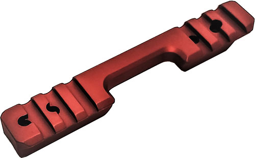 Red metal mounting bracket with slotted holes