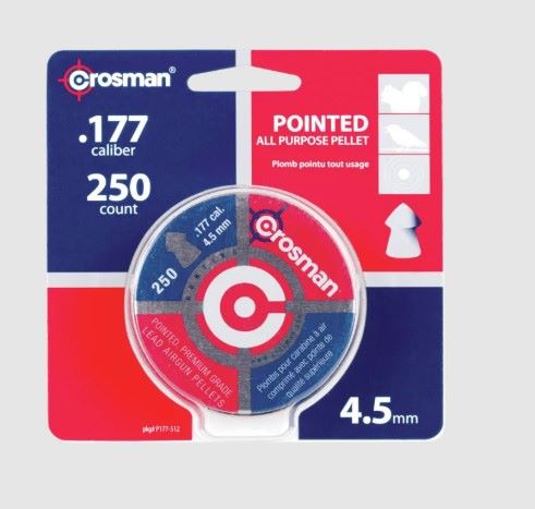 Crosman .177 caliber pellets, 250 count, 4.5mm