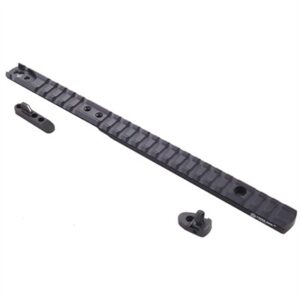 Rifle scope rail and mounting components.