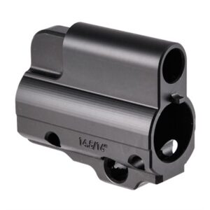 Black metal clamp with holes and curved shape.