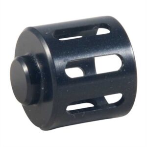 Black metal muzzle brake with slotted design