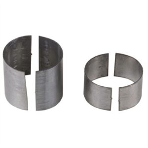 Two metal alignment sleeves, different sizes, split design.