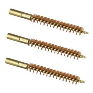 Three brass bore cleaning brushes for firearms