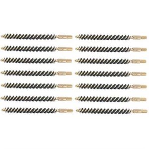 Gun cleaning brushes, twelve pieces, brass bristles.