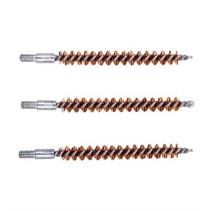 Three copper bore cleaning brushes
